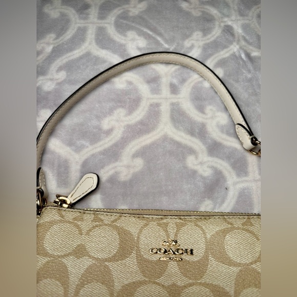 Coach Nolita Mini Purse Tan and White - Picture 7 of 10